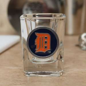  Detroit Tigers Pewter Logo 2oz. Square Shot Glass Kitchen 