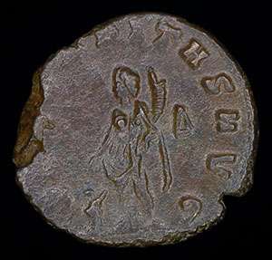 An Ancient Roman Bronze Antoninianus Coin of Salonina, wife of 