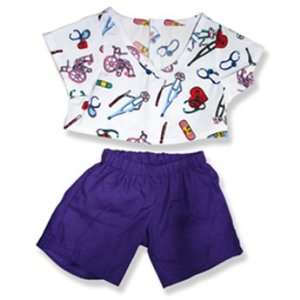  Nurses Scrubs   Purple Outfit Teddy Bear Clothes Fit 14 