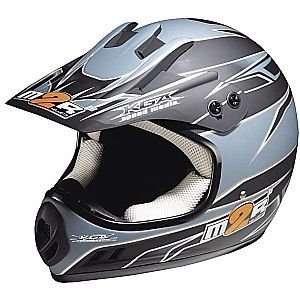  M2R SX Pro Offroad Helmet   Adult, Black/Silver, Small 
