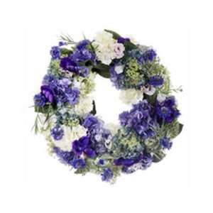 24 Hydrangea/Anemone/ Cornflower Wreath Mixed   HWX002 MX 
