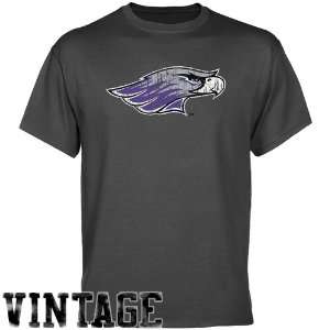 NCAA Wisconsin Whitewater Warhawks Charcoal Distressed Logo Vintage T 