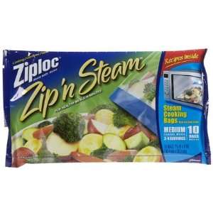  Ziploc ZipN Steam Cooking Bags, Medium 10 ct (Quantity of 