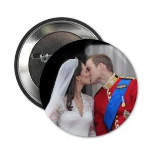  Kate and Wills FIRST KISS Royal Wedding 2.25 inch Pinback 