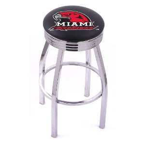 Miami University 30 Single ring swivel bar stool with Chrome, solid 