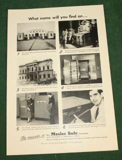 Vintage 1955 Mosler Safe Company Ad Nat Geo  