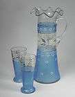 frosted glass pitcher set  