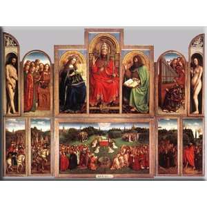 The Ghent Altarpiece (wings open) 30x22 Streched Canvas Art by Eyck 