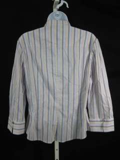 ST. JOHN SPORT Striped Button Down Shirt Top M  