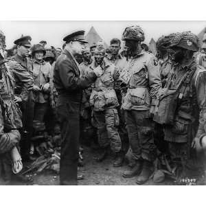  General Dwight Eisenhower with Troops WWII 8x10 Silver 