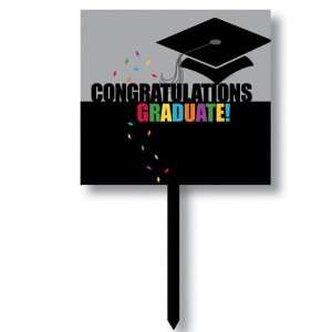   Grad Style Graduation Plastic Yard Sign Party Supplies: Toys & Games