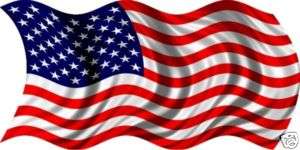 Reflective USA Waving Flag sticker decal 6x3  