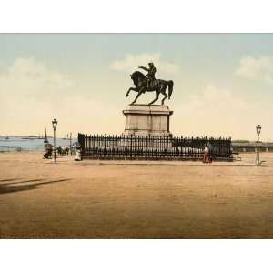 Vintage Travel Poster   Statue of Napoleon I Cherbourg France 24 X 18 