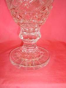 Hand Cut Irish Waterford Large Footed Crystal Vase 13 Tall Signed 