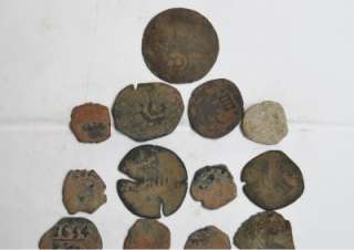 description lot of 18 copper spanish coins uncleaned date xiv and the 