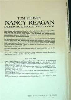 NANCY REAGAN Paper Dolls TIERNEY 1983 Near MINT Uncut  