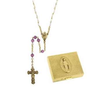 Amethyst Birthstone Rosary Box Set