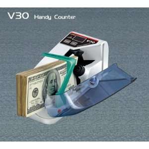 Portable Bill Counter Powered by AA Battery or AC Adaptor with Leather 