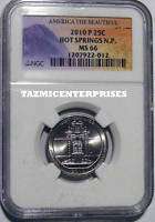 2010 P Hot Springs NGC MS66 Business Strike NP Label  