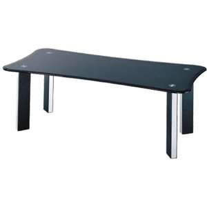  LSI Furniture Scalloped Edge Coffee Table in Black Glass 