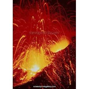  Night view of eruption of Alaid Volcano, CIS Framed Prints 