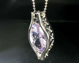   Jewelry Lady Gift 2cm Purple Tanzanite White Gold GP Pendant Necklace