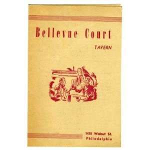  Bellevue Court Tavern Menu Philadelphia PA 1952 