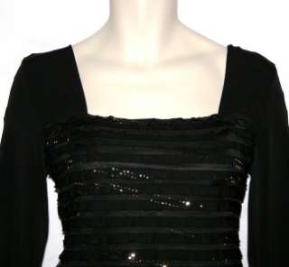 AGB Black Gold Beads Ruffle Shirt Top Womens Medium NWT $44  