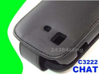 LEATHER FLIP CASE COVER for SAMSUNG CHAT CH@T 322 C3222  