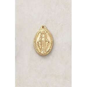  Gold Filled Catholic Miraculous Virgin Our Lady Mary Oval 