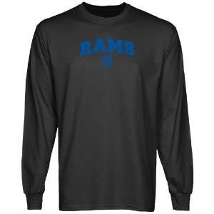 NCAA Angelo State Rams Charcoal Logo Arch Long Sleeve T shirt   
