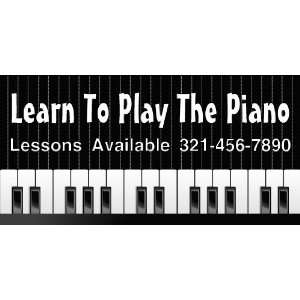    3x6 Vinyl Banner   Piano Lessons Available 