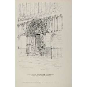   Rochester Cathedral Arthur Moreland   Original Print