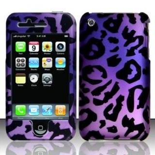 Apple iPhone 3G 3 G / 3GS 3G S Purple and Black Cheetah Animal Skin 