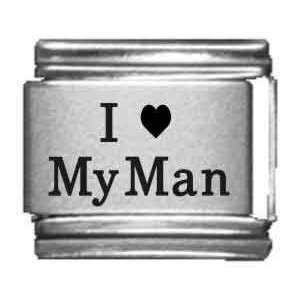  I Heart my Man Laser Etched Italian Charm Jewelry