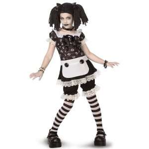 Lets Party By Time AD Inc. Gothic Rag Doll Child/Tween Costume / Black 