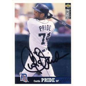  Curtis Pride   Detroit Tiger Signed MLB Trading Card 