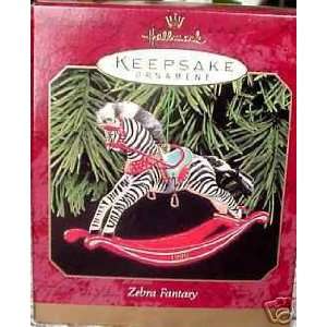  Zebra Fantasy Rocking Horse Type 1999 Hallmark Ornament 