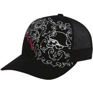  Metal Mulisha Ladies Black Desert Rose Adjustable Trucker Hat 