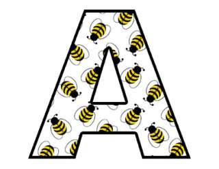BEES ALPHABET LETTERS BABY NAME WALL STICKERS DECALS  