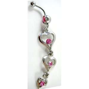   Chandelier Style   Tri Heart 3 tier Hearts Belly Button: Toys & Games