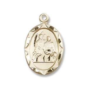  14kt Gold St. Raphael the Archangel Medal Jewelry