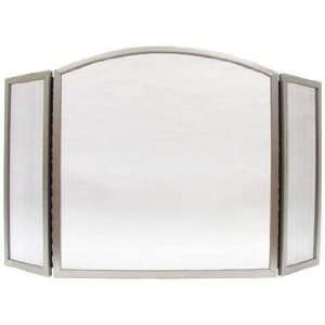 Arched Brushed Steel Folding Fireplace Screen 