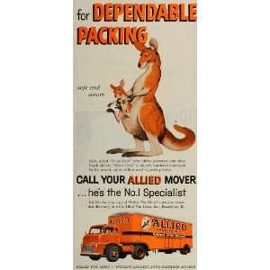: 1957 Ad Allied Van Lines Inc Moving Trucks Kangaroo Packing Rental 
