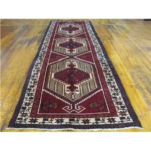   Red Persian Hand Knotted Wool Ardabil Runner Rug Furniture & Decor