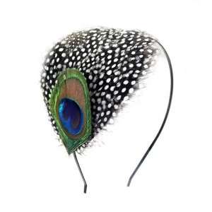 Crystalmood Handmade Peacock and Guinea Fowl Feather Hairband Kit 