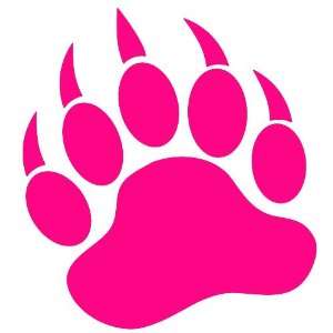  GRIZZLY BEAR PAW PRINT   Vinyl Decal Sticker 5 HOT PINK 