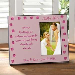 Personalized Pink Flower Girl Picture Frame 