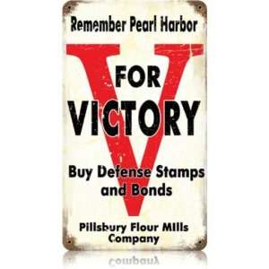  V for Victory Allied Military Vintage Metal Sign   Garage 
