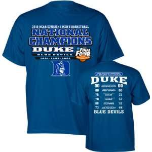  Duke Blue Devils Royal 2010 NCAA Basketball National 